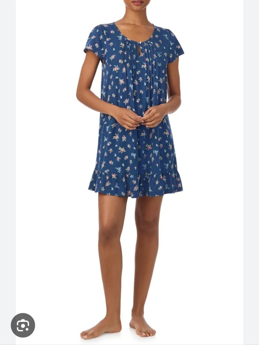 Ralph Lauren Navy Blue Floral Short Nightgown